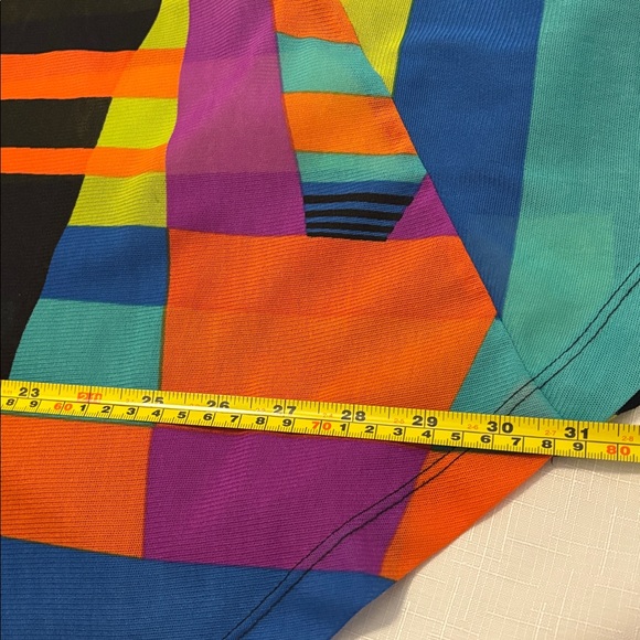 Annalee + Hope multicolored sheer poncho SZ XL cape style rounded edge vacay - Picture 4 of 12